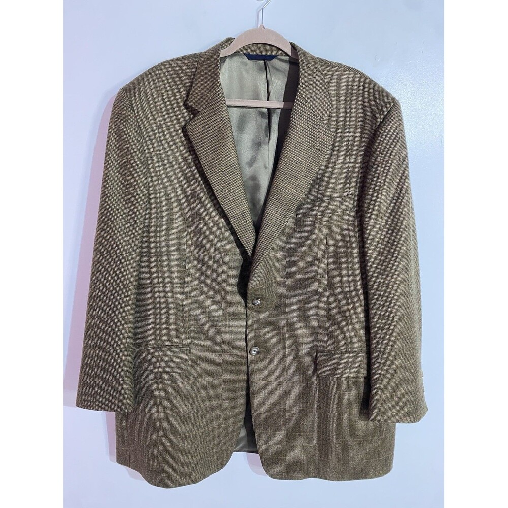 Burberry Blazer Mens 46L Burberry Blue Wool Windowpane Corpcore Office Business‎